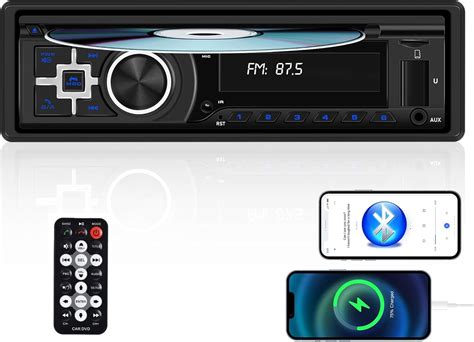 Amazon.com: Single Din Car Radio CD Player, Car DVD Player with Bluetooth Hands-Free Calling Car ...