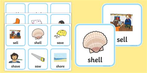 ‘sh’ and ‘s’ Minimal Pair Cards (teacher made)