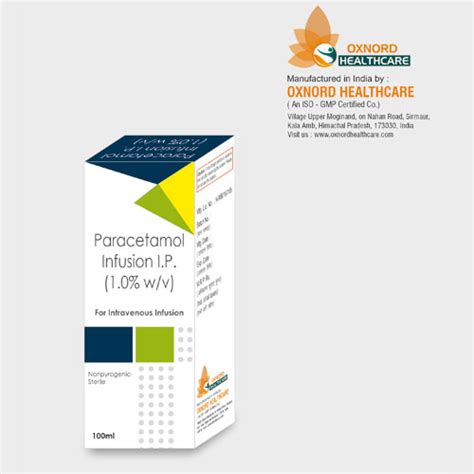 Paracetamol 1000mg/100ml Infusion Oxnord Healthcare