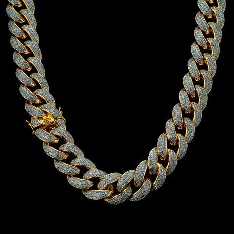 18mm Miami Cuban Link Chain in Yellow Gold - Custom Gold Grillz