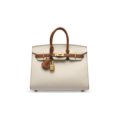A CUSTOM NATA & GOLD EPSOM LEATHER SELLIER BIRKIN 25 WITH BRUSHED GOLD HARDWARE, HERMÈS, 2021 ...