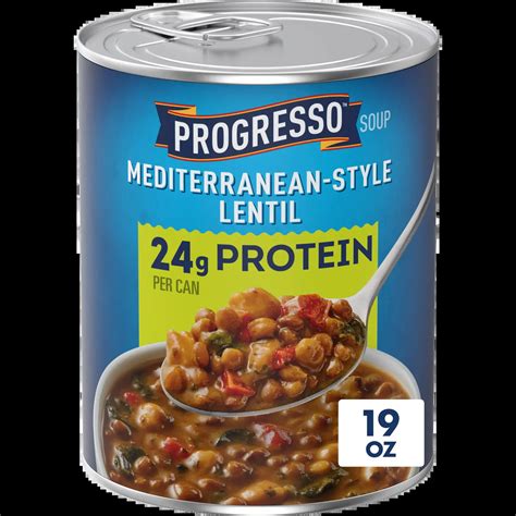 Protein Mediterranean-Style Lentil Canned Soup | Progresso