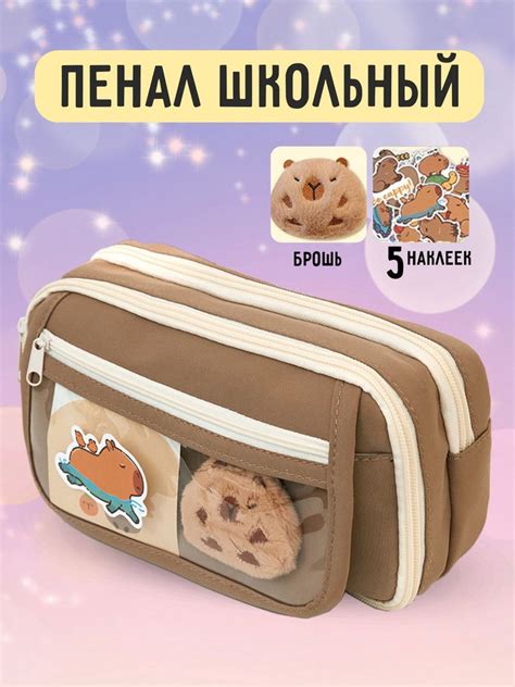 Школьный детский пенал с капибарой и подарками купить на OZON по низкой ...