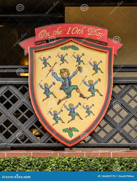 Symbol of the Tenth Day of the Famous `the Twelve Days of Christmas`, a ...