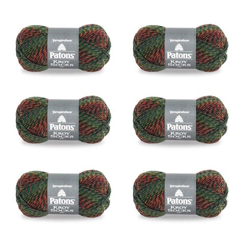 Patons Kroy Socks FX Clover Colors Yarn - 6 Pack of 1.75oz/50g ...