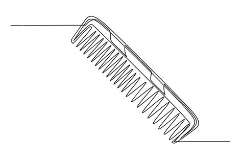 Premium Vector | Continuous one line barber comb