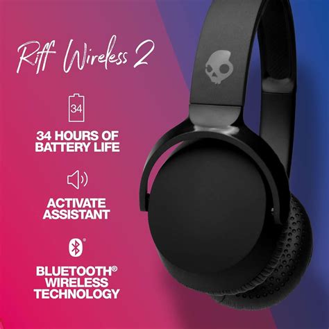 Skullcandy Riff 2 On-Ear Wireless Headphones - Black | Unboxify