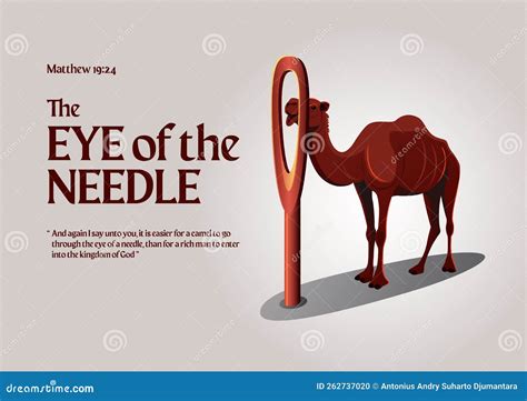 Camel and a Giant Needle in the Desert Vector Illustration Stock Vector ...