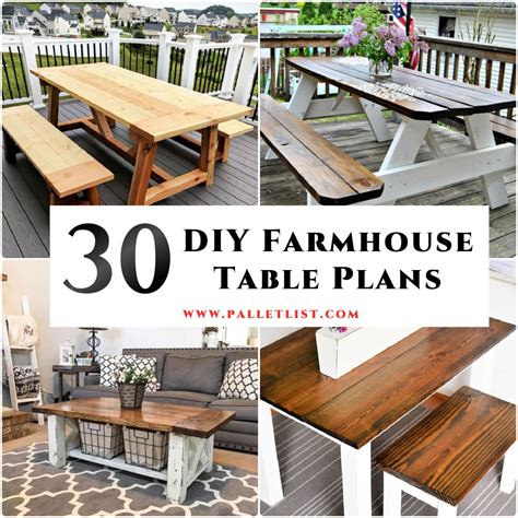 30 Rustic DIY Farmhouse Table Plans (Free PDF Plan)