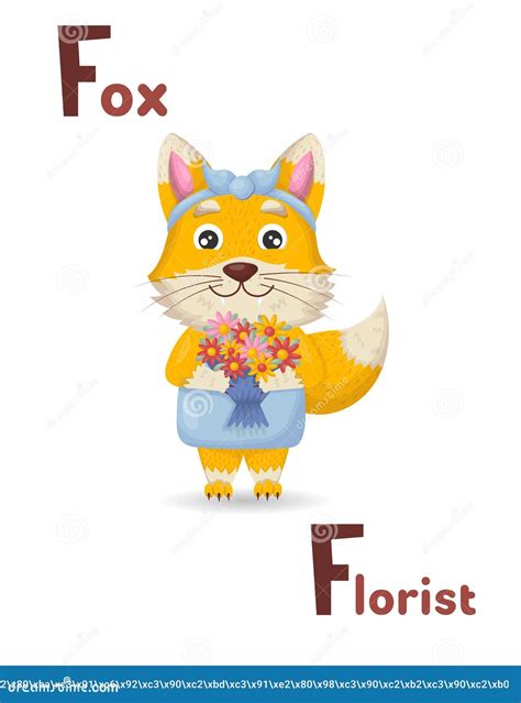 Latin Alphabet ABC Animal Professions Starting with F Fox Florist in ...