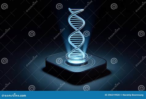 Holographic Projector Shows A Diagram Of A DNA Helix Medical Infographics Genetic Structure Gene ...