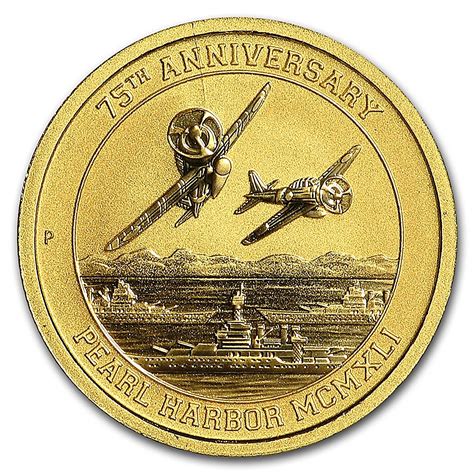 Tuvalu Gold Pearl Harbor 75th anniversary 2016 - 1/10 oz