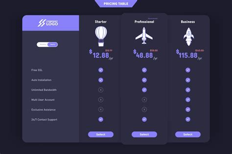 Pricing Table Design 的图像结果