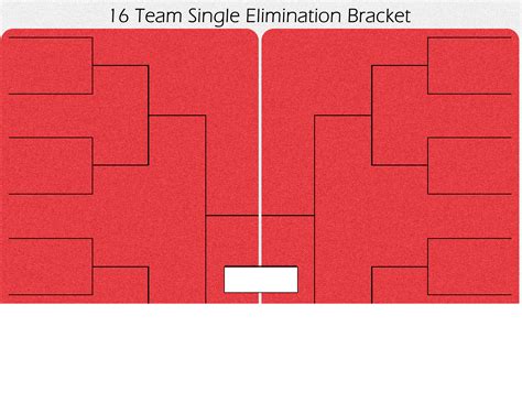 16-Team Single-Elimination Bracket: Print Tournament Brackets in PDF ...