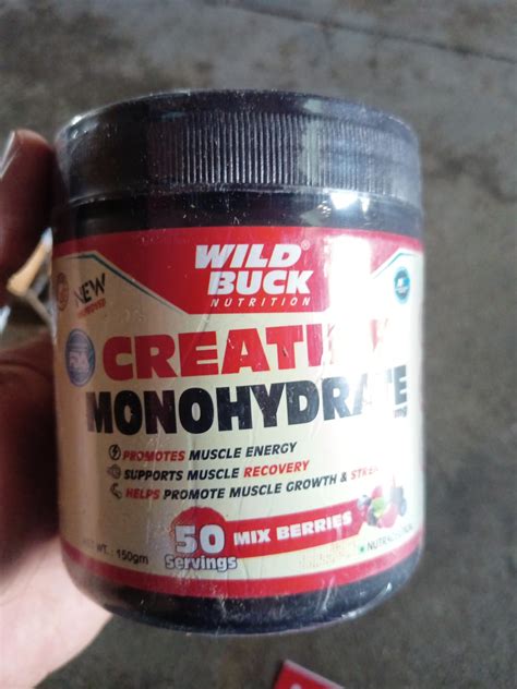 WILD BUCK Creatine Monohydrate, Strength, Reduce Fatigue, 100% Pure ...