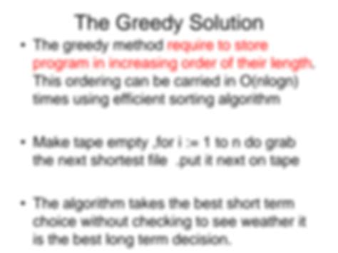 Image result for Algorithm for Optimal Storage On Tape