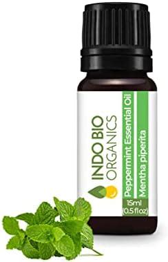 Indo Bio Organics (15 ml) Peppermint Essential Oil, 100% Pure & Natural ...