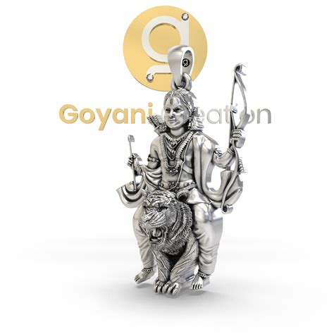 925 Silver Ayyappa Swamy on Tiger Pendant – Goyani