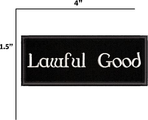 Buy Lawful Good Embroidered Premium Patch Iron-On or Sew-On Embroidery ...