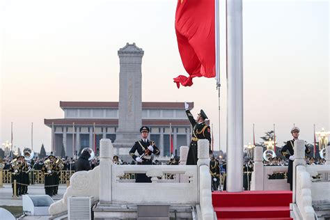 北京天安门广场2021年首次升旗仪式举行
