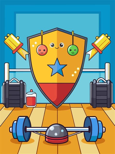 Shield character lifting a barbell at the gym | Premium AI-generated vector