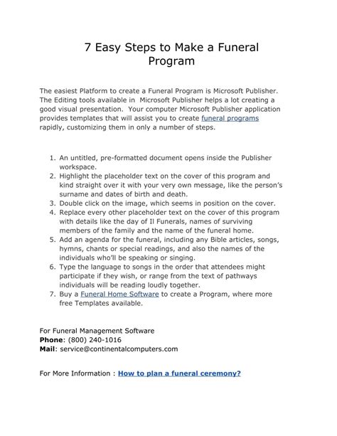How to Make a Funeral Program 的图像结果