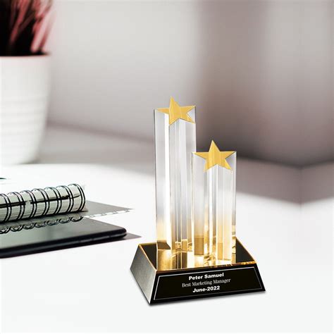 Crystal Trophy with Custom Design for Corporate Gifts – PujaShoppe