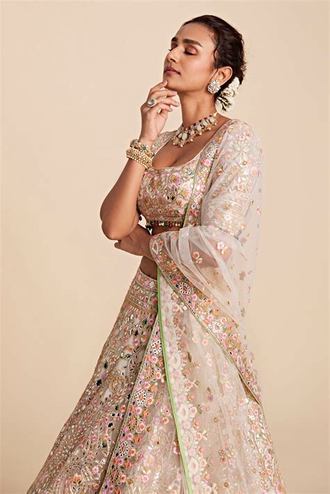 Ivory Tulle Swirl Lehenga Set – Tamanna Punjabi Kapoor Official