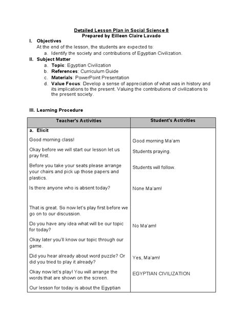 Image result for Ecap Lesson Plan Examples