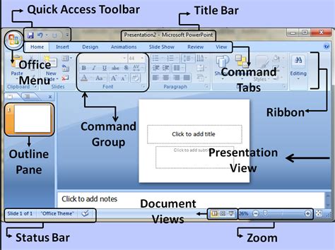 Image result for Microsoft PowerPoint Label Parts