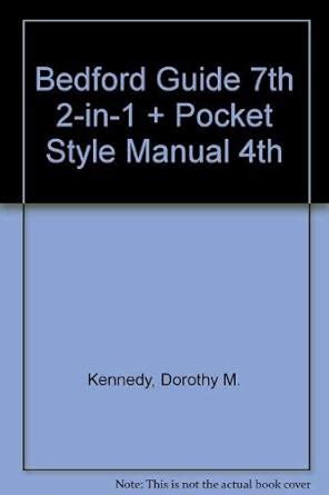 Buy Bedford Guide 7th 2-in-1 + Pocket Style Manual 4th Book Online at ...