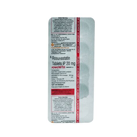 Advastat-20 Tablet 10's Price, Uses, Side Effects, Composition - Apollo ...