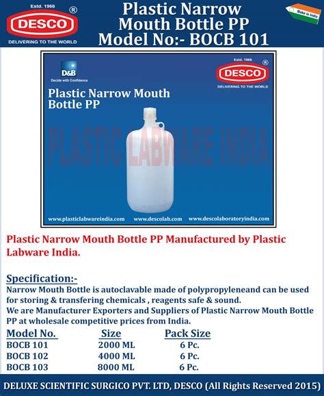Plastic Narrow Mouth Bottles PP Manufacturers India