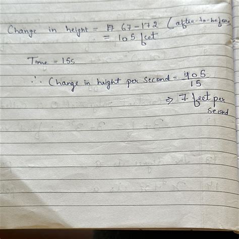 A skateboard descends on a ramp from 172 feet to 67 feet in 15 seconds ...