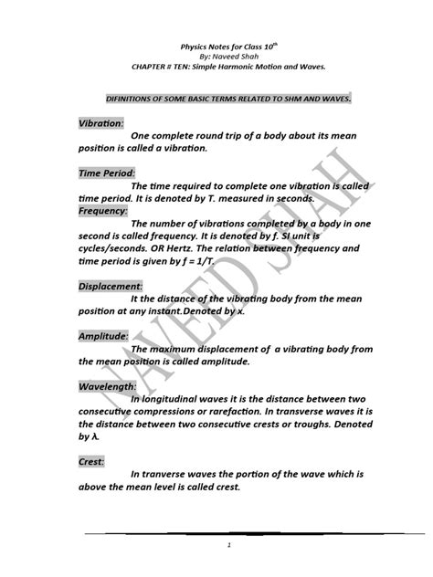 Image result for Physics Notes Class 10