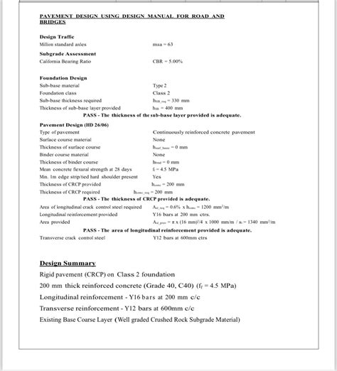 Rigid Pavement design using Tekla Tedds. Traffic analysis was done ...