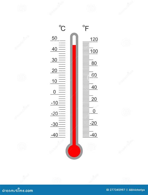 Meteorological Thermometer Glass Tube Silhouette And Celsius And ...