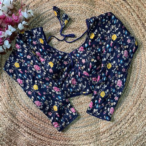 Gul Blue Multi Flower Blouse – Unnari