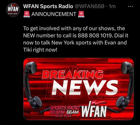 New WFAN phone NUMBA 888-808-1019 : r/wfan