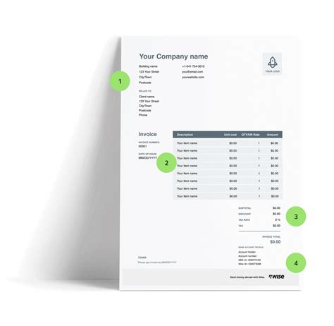 Free Bill Format | Download and Send Invoices Easily - Wise