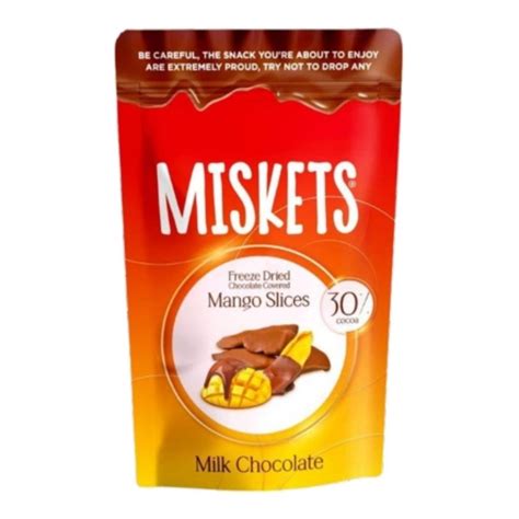 Miskets Milk Chocolate Coated Freeze Dried Mango 80gr | Candy Snack Experts