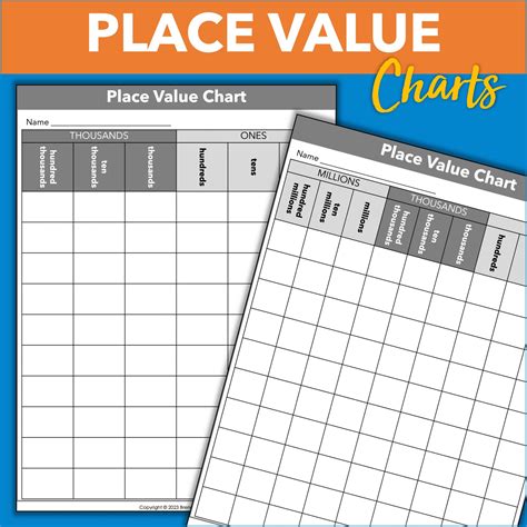 Place Value Chart Worksheet Printable