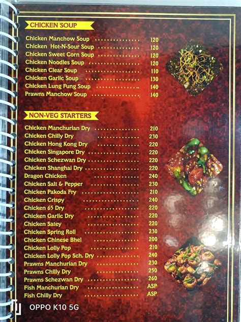 Menu at The chop King, Wai