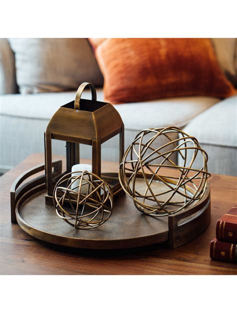 Orlan Brass Finish Aluminium Tray | Stylish Home Accent - IAAH
