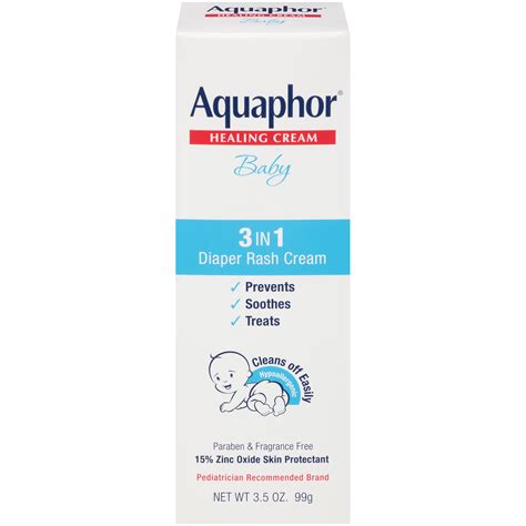 Aquaphor ® Healing Cream Baby 3 in 1 Diaper Rash Cream 3.5 oz. Box