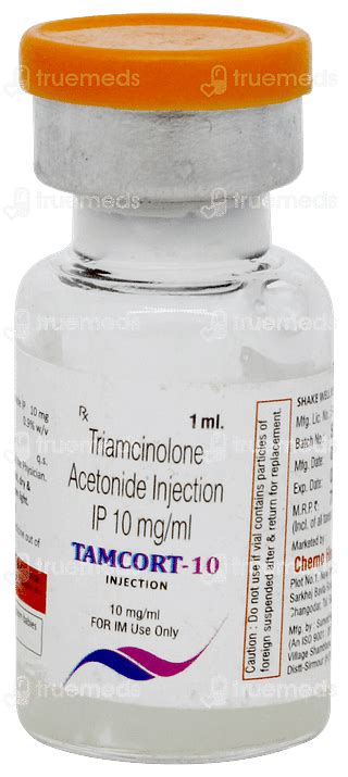 Tamcort 10 Mg Injection 1 Ml - Uses, Side Effects, Dosage, Price | Truemeds