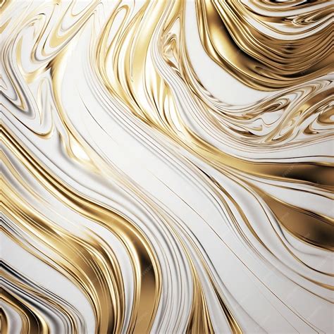 Premium AI Image | A white and gold wallpaper with a wavy design.