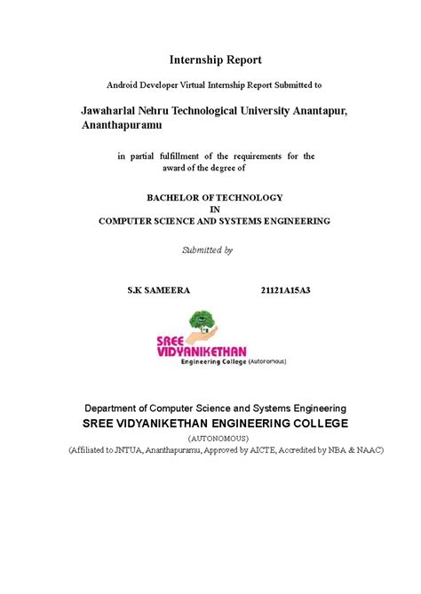 Android Developer Internship Report for B.Tech in CSSE 2023-24 - Studocu