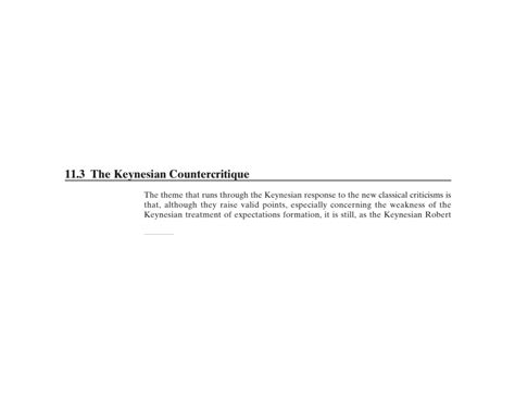 The Keynesian Countercritique - MACRO ECONOMICS - Studocu