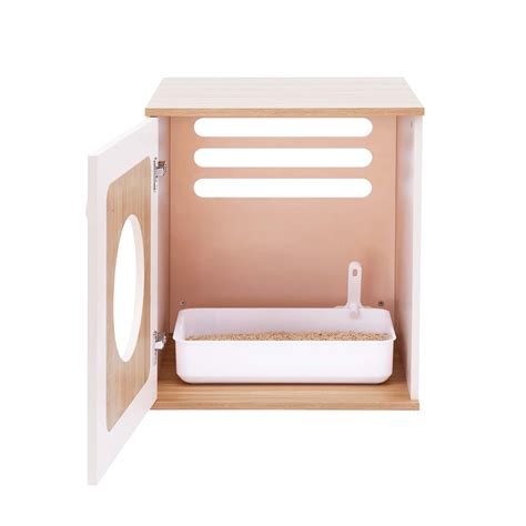 Buy Teamson Pets Daisy Two Tone Wooden Cat Litter Box Enclosure Side ...
